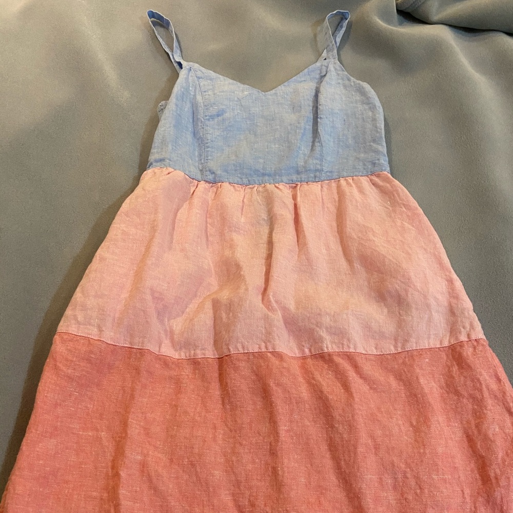 Tri colored linen dress NWOT